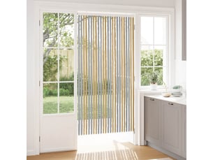 Rideau anti-insectes, moustiquaire en chenille gris et beige 100 x 200 cm cf43442