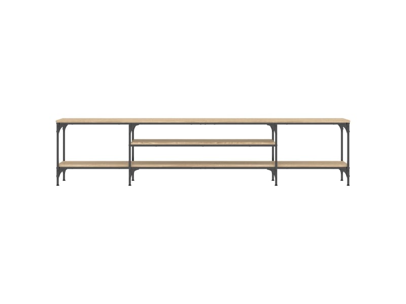  Meuble tv - banc tv - meuble de rangement chêne sonoma 201x35x45 cm bois d'ingénierie et fer  - Conforama D