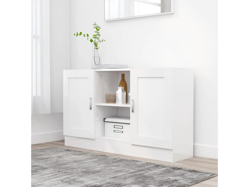  Buffet salon | buffet blanc 120x30,5x70 cm bois d'ingénierie  - Conforama B