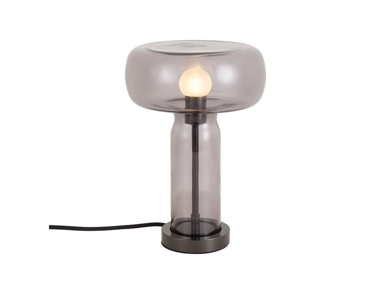  Lampe de table style hôtel chic finition canon de fusil avec verre fumé - amara  - Conforama A
