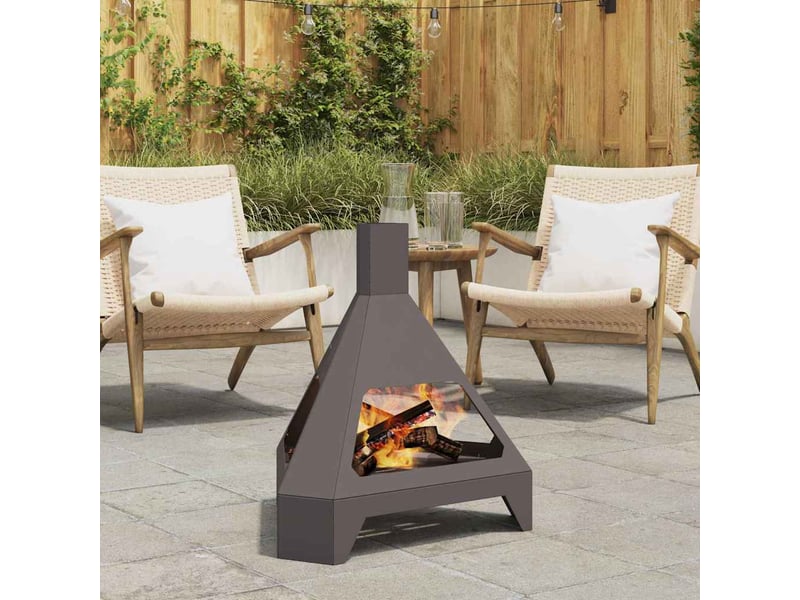  Brasero exterieur, foyer camping noir 50x43x52 cm acier patiné  - Conforama B