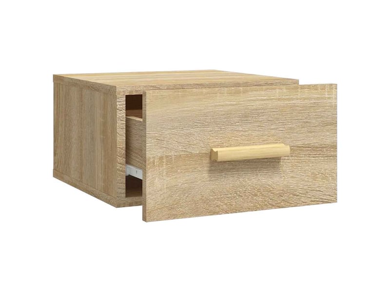  Lot de 2 tables de chevet - cabinet de chevet - table de nuit murales chêne sonoma 35x35x20 cm  - Conforama E