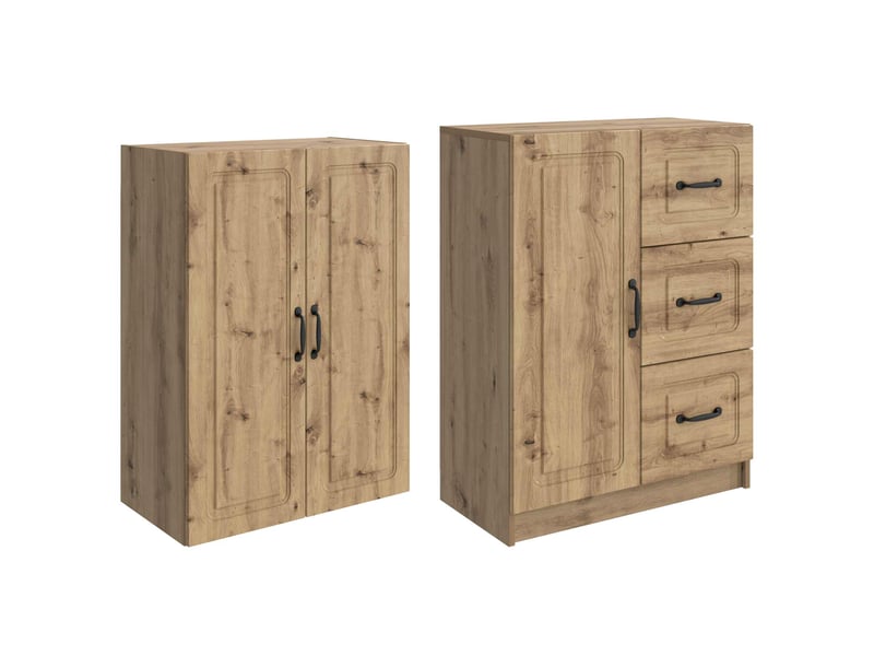  Buffet - ensemble de meubles 2 pc chêne artisanal bois d'ingénierie  - Conforama D