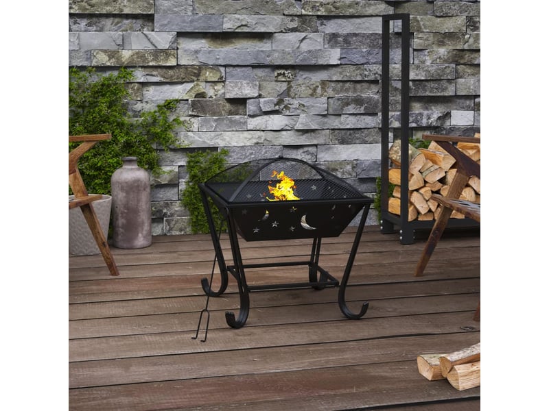  Brasero exterieur, foyer camping avec tisonnier 50 cm xxl acier shl94898  - Conforama B