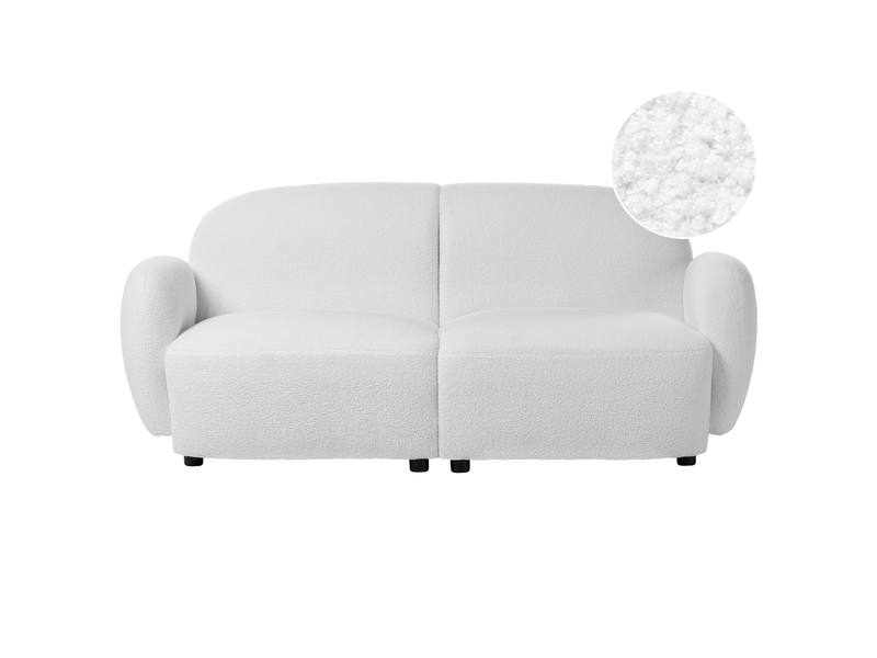  Canapé 3 places jule bouclé blanc cassé  - Conforama A