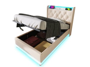 Lit coffre 90x200 cm VIVRYN coloris blanc