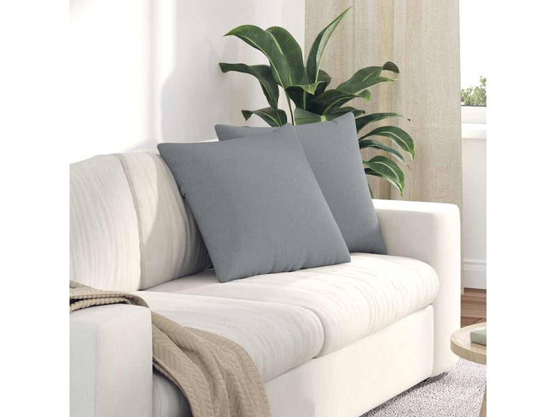  Lot de 2 coussins de canapé, coussins décoratifs tissu gris clair 50 x 50 cm cf58842  - Conforama B