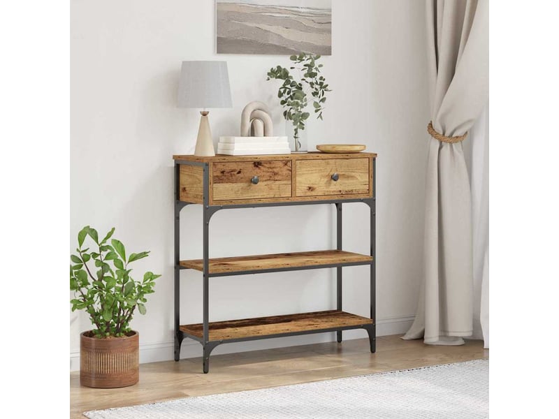  Table console - table d'appoint - table d' entrée bois ancien 72,5 x 25 x 75 cm bois d'ingénierie  - Conforama B