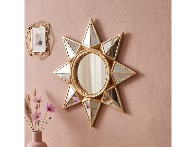  Miroir suspendu en résine motif tournesol – miroir en relief de style européen – décoration bohème pour salon ou bureau – 25 cm  - Conforama C