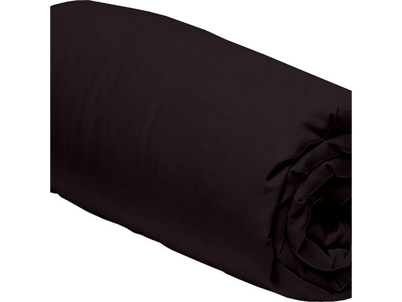  Drap housse 140x190+30 cm percale de coton noir clair PD25589 - Conforama B