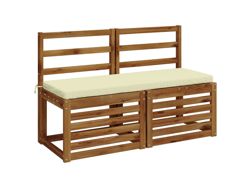 Lot de 2 coussins de banc, coussins d'assise soest 100 % polyester crème cf56798 - Conforama C