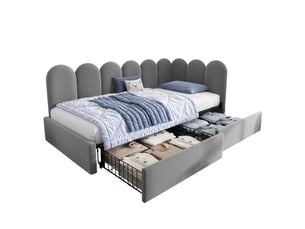 Lit avec rangement 90x200 cm    coloris gris