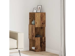 Meuble d'angle, meuble de rangement salon 30,5x30x95cm bois d'ingénierie bois ancien
