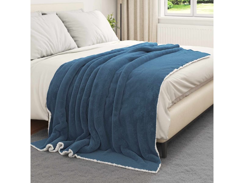 Plaid canapé bleu marine 150x200 cm 1.64 kg polaire  - Conforama C