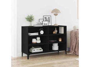 Buffet - bahut - meuble de rangement chêne noir 103,5 x 35 x 70 cm bois d'ingénierie