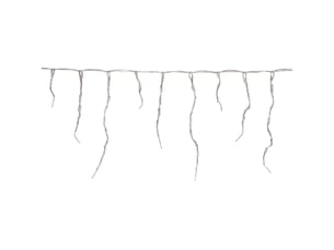 Rideau lumineux stalactite d'extérieur 2 m 120 led blanc froid à effets avec minuteur sur secteur