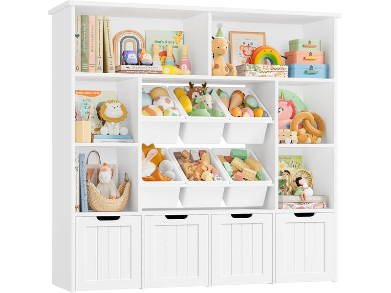  Meuble rangement enfant bibliothèque enfant tiroir roulant blanc  - Conforama A
