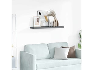 Étagère flottante, étagère murale gris brillant 90x23,5x3,8 cm mdf cf42315