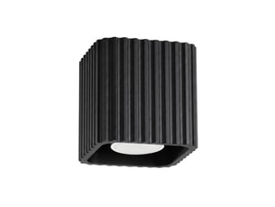 Plafonnier riff 1 noir gu10 aluminium moderne 10x10x10cm