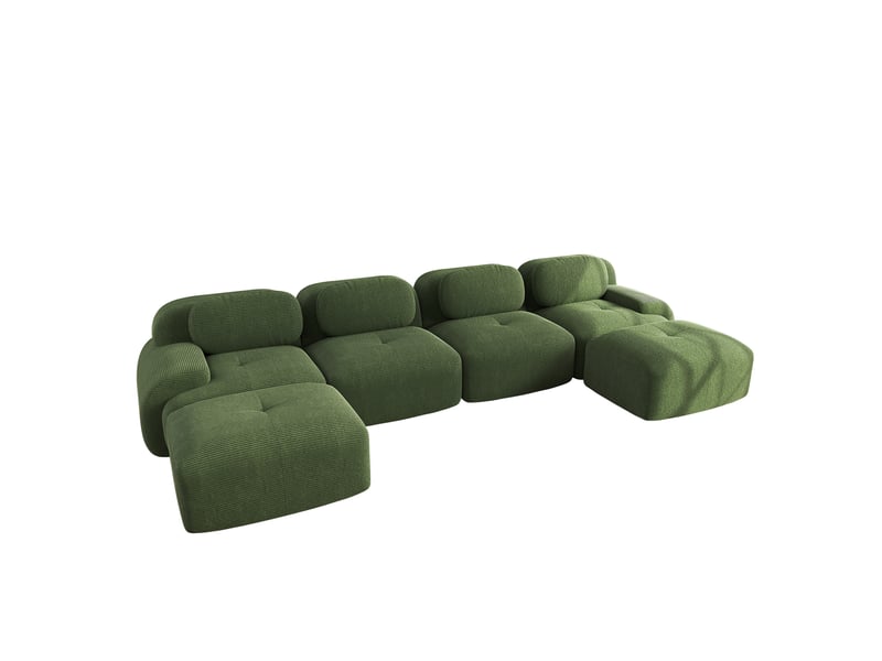 Canapé modulable, canapé de salon, en velours, vert, sans montage, sans structure, chambre, pour salon - Conforama E