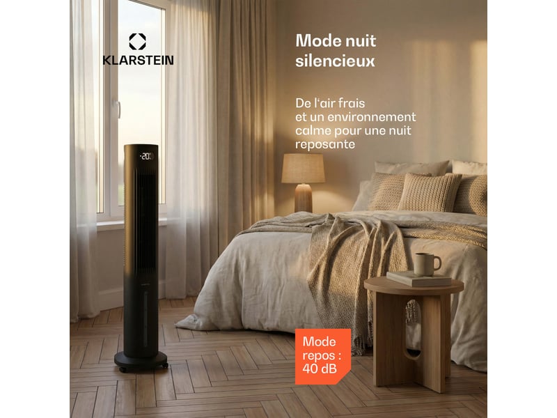 Klarstein polar rafraîchiseur d'air à eau connecté 300 m³h 5l 30 m² 3 modes 75w noir - Conforama C