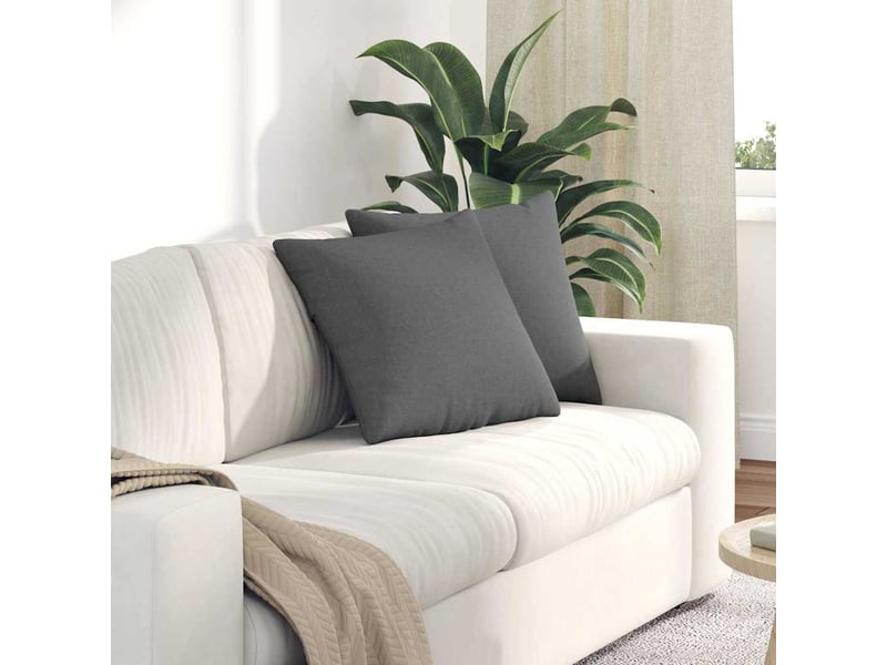  Lot de 2 coussins de canapé, coussins décoratifs tissu gris foncé 45 x 45 cm cf58859  - Conforama B