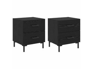 Table de chevet - cabinet de chevet - table de nuit 2 pc chêne noir 40 x 35 x 47,5 cm