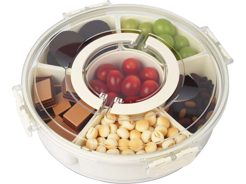  Snack box compartiment,boîte à goûter avec compartiments rotatif idéal pour les pique-niques des enfants et les réunions de famille OGS005633LL - Conforama A