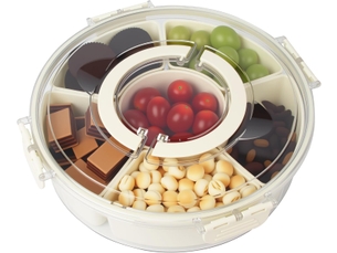 Snack box compartiment,boîte à goûter avec compartiments rotatif idéal pour les pique-niques des enfants et les réunions de famille