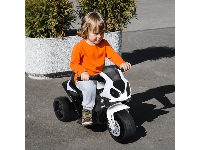  Moto électrique bmw s1000rr 6v pour enfants avec phare, musique, vitesse de 2,5 kmh, pour enfants de 18 à 36 mois, noire  - Conforama C