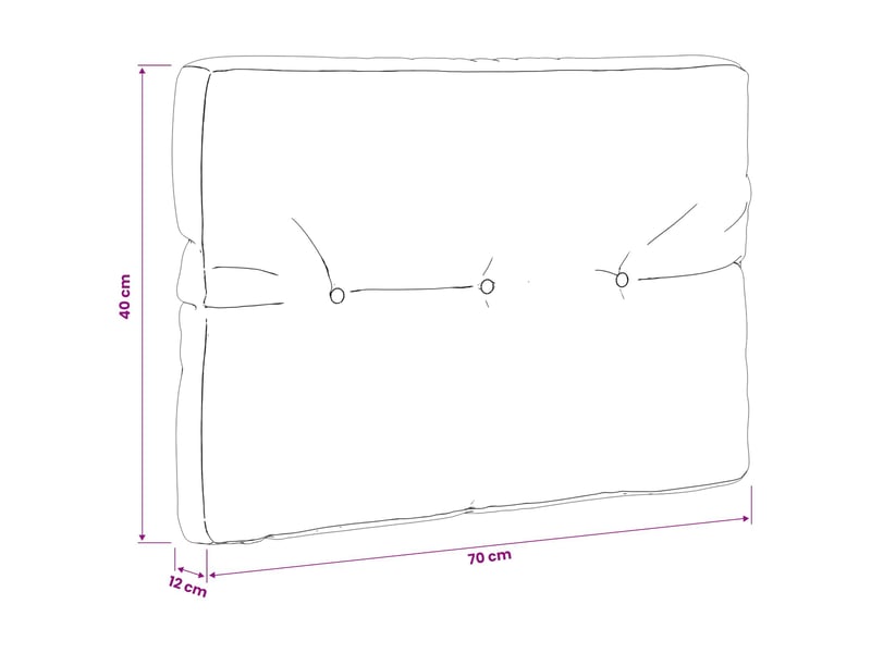  Coussin de dossier de palette, coussin de dos vianen 100 % polyester crème cf55153  - Conforama E