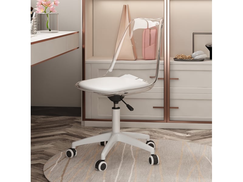  Chaise de bureau réglable à roulettes dossier transparent homvra  - Conforama B