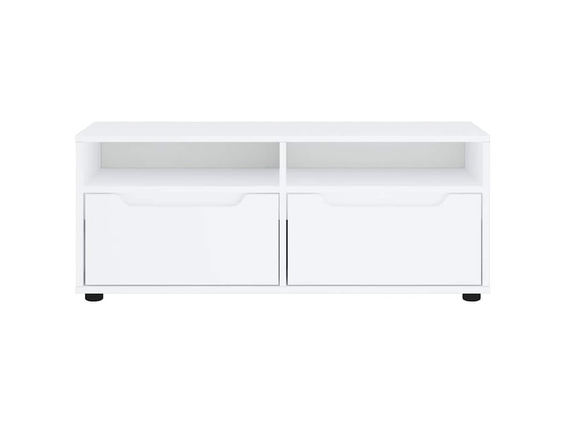  Meuble tv - banc tv - meuble de rangement visnes blanc 100x40x38 cm bois d'ingénierie  - Conforama E