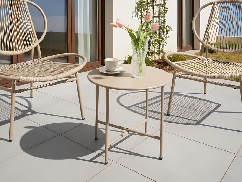  Table bistrot ovaro 50 cm 50 cm métal beige  - Conforama B