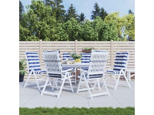 Lot de 6 coussins d'extérieur, coussins de chaise tissu bleu et blanc 120 x 50 x 7 cm cf56440