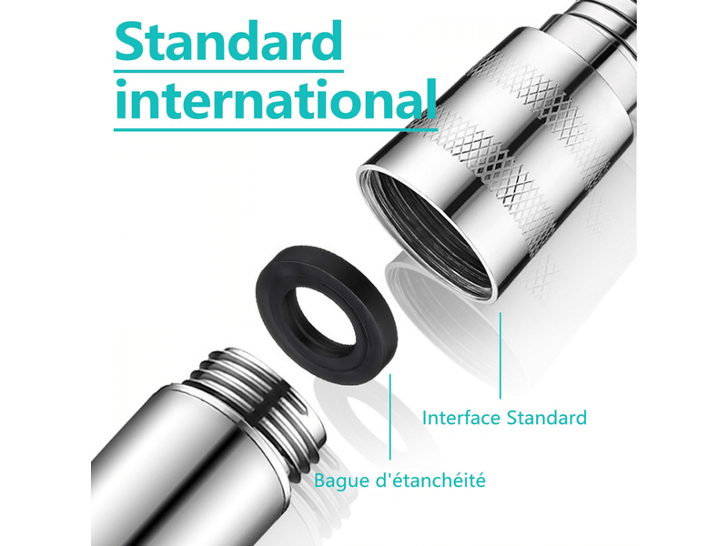  Tuyau flexible de douche 1.5m résistant à la corrosion en acier inoxydable double anti-torsion protection  - Conforama B