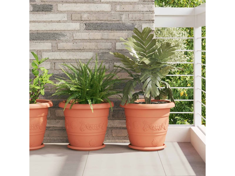  Jardinière - pots de plantes 24 pcs rouge brique ø 34 x 28 cm plastique  - Conforama B