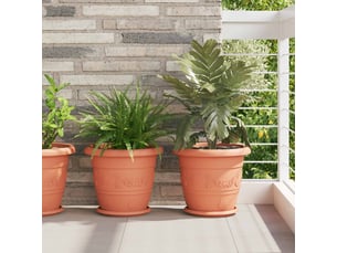 Jardinière - pots de plantes 24 pcs rouge brique ø 34 x 28 cm plastique