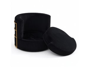 Fauteuil fixe pivotant  MEULVA  Velours côtelé noir vendu Par paire