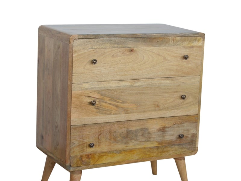  Artisan furniture commode incurvée en bois massif, finition chêne  - Conforama B