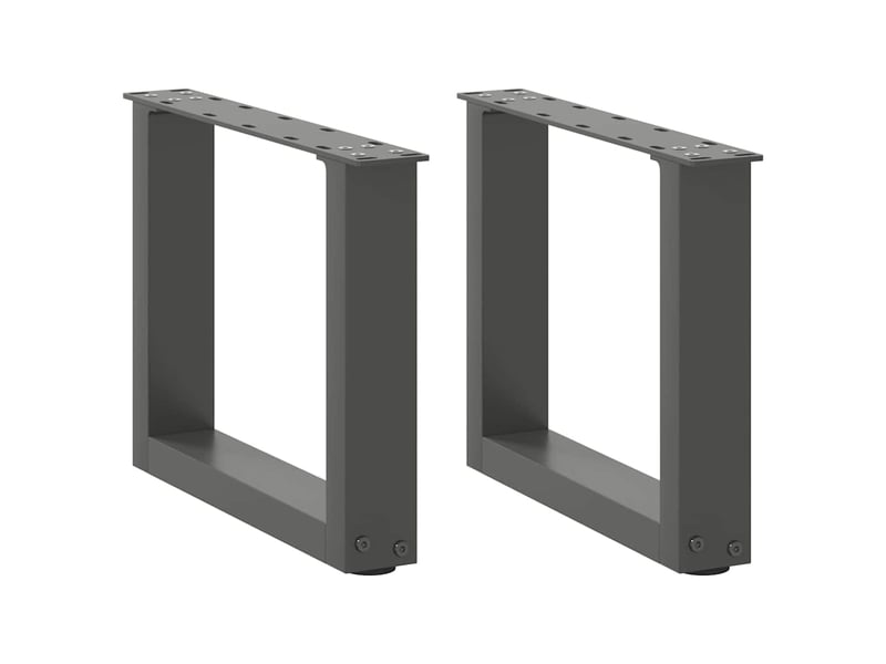 Lot de 2 pieds de table basse en u 30 x 30 cm avec niveleurs réglables design moderne en acier anthracite 02_0057370  - Conforama A