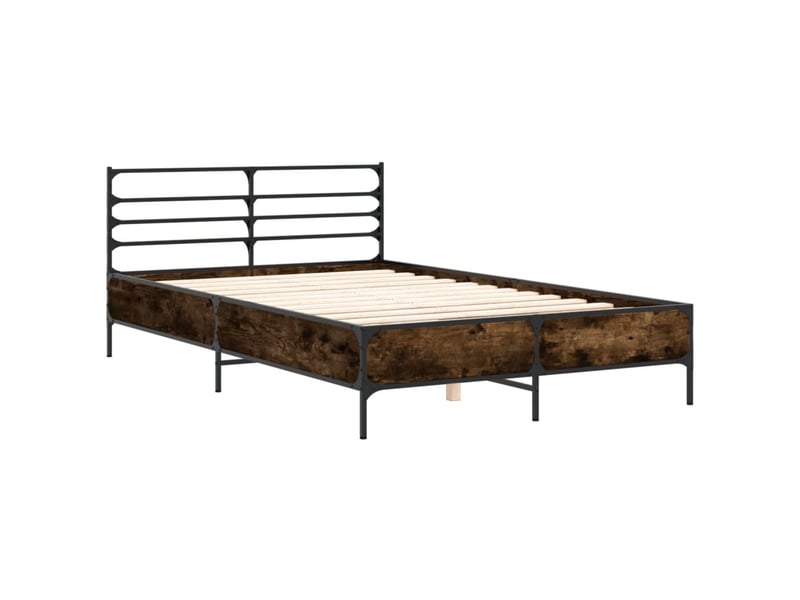  Lit double- lit adulte -  cadre de lit sans matelas chêne fumé 120x190 cm  - Conforama B