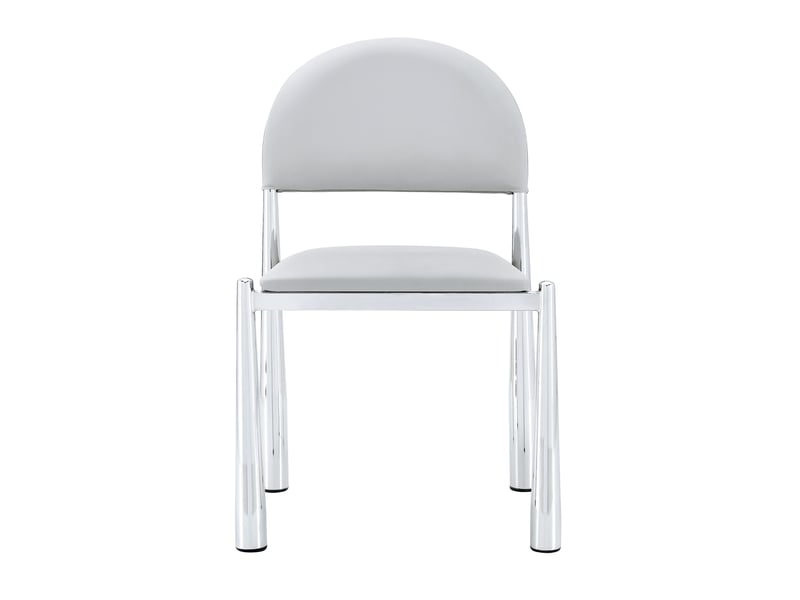  Lot de 2 chaises de salle à manger 51.6×45×80cm dossier demi-rond, uréthane, gris clair  - Conforama A