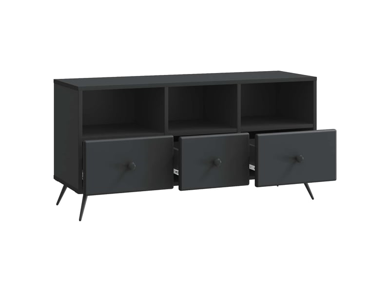  Meuble tv - banc tv - meuble de rangement avec tiroir noir 102 x 34,5 x 50 cm bois d'ingénierie  - Conforama E