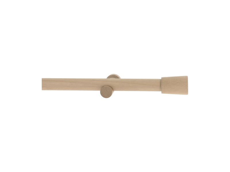  Kit tringle à rideaux en bois avec embout conique d28mm 200 cm  - Conforama A