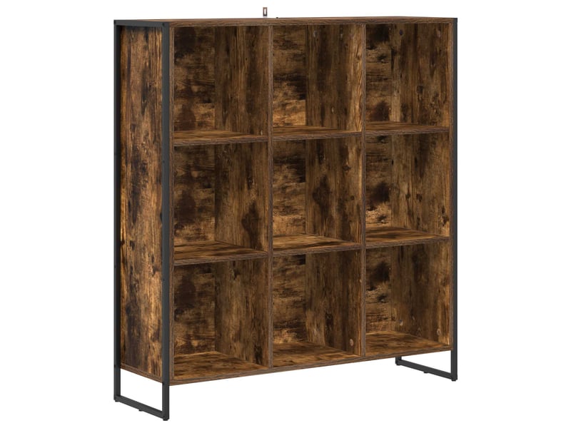  Bibliothèque, armoire à livres 99,5 x 30 x 108 cm bois d'ingénierie chêne fumé shl441  - Conforama A