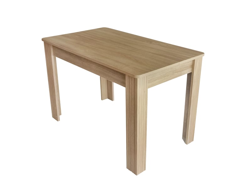  Table de salle à manger 116 x 65 x 75 cm, table rectangulaire, panneaux de particules, 4 pieds, chêne  - Conforama E
