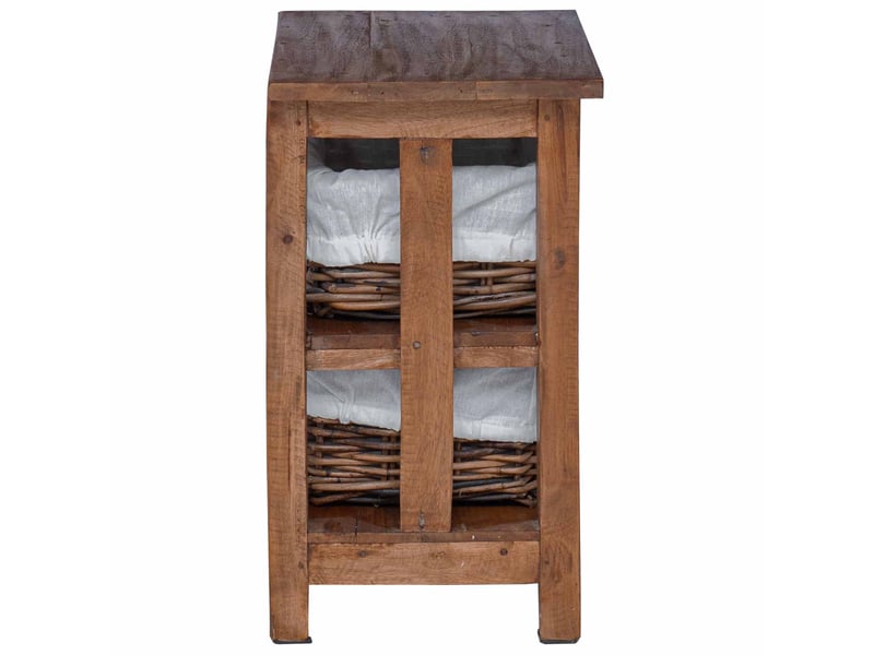 Table de chevet - table d'appoint marron 38 x 28 x 50 cm bois massif d'acajou - Conforama E