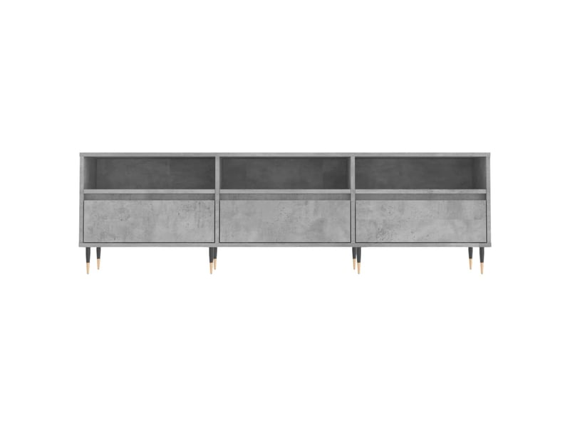  Meuble tv - banc tv - meuble de rangement gris béton 150x30x44,5 cm bois d'ingénierie  - Conforama E