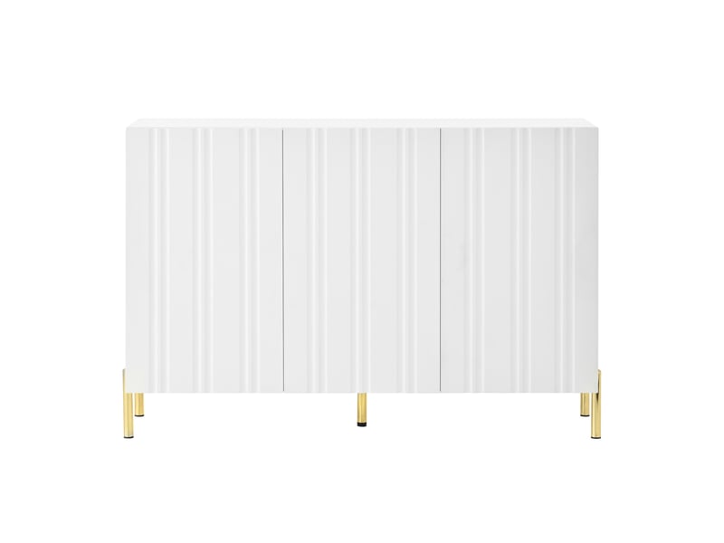  Meuble à chaussures 3 portes avec étagères réglables et charnières amorties pour entrée, en mdf 120×35,5×80 cm blanc  - Conforama E